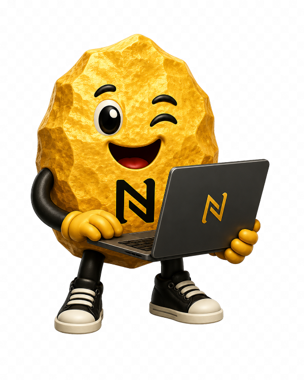 Nuggy at laptop
